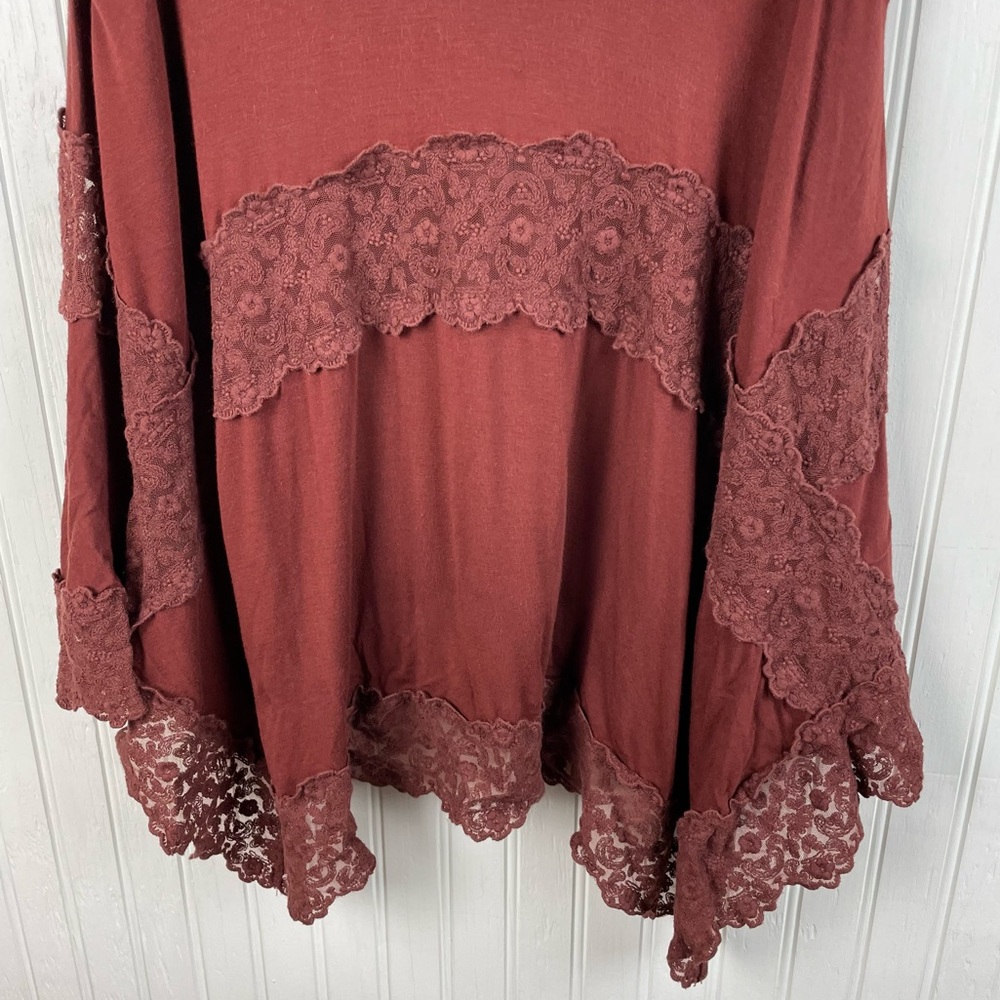 American Eagle Brown Lace Trapeze Swing Tank Top Size Small Bohemian Boho Y2K - Picture 6 of 6